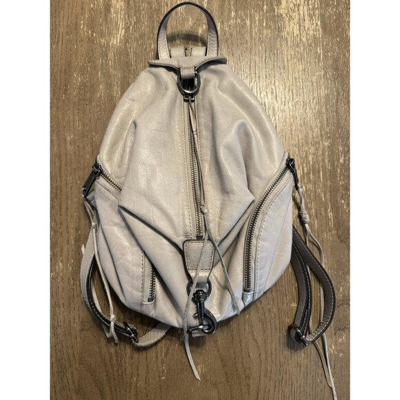 Rebecca Minkoff Julian Backpack Light Gray leather Gun Metal Hardware Medium main image 10